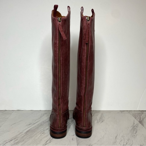 Franco Sarto Meyer Wide Calf Maroon Leather Tall Riding Boot 6 1/2 M - Picture 3 of 15